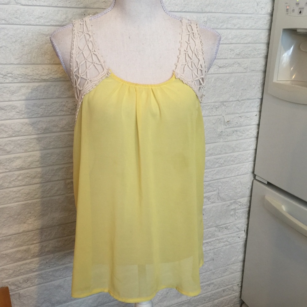 Paradis miss lace and sheer tank top